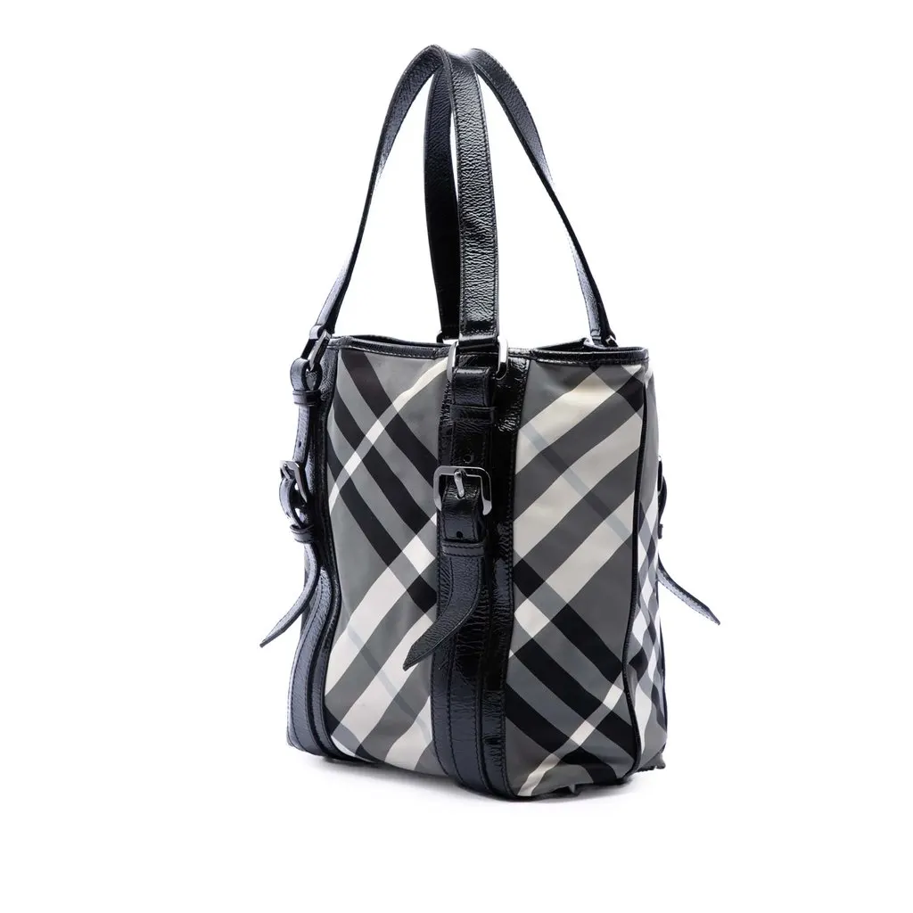 Burberry Small Beat Check Nylon Victoria Tote MultiColor Very good - Back View