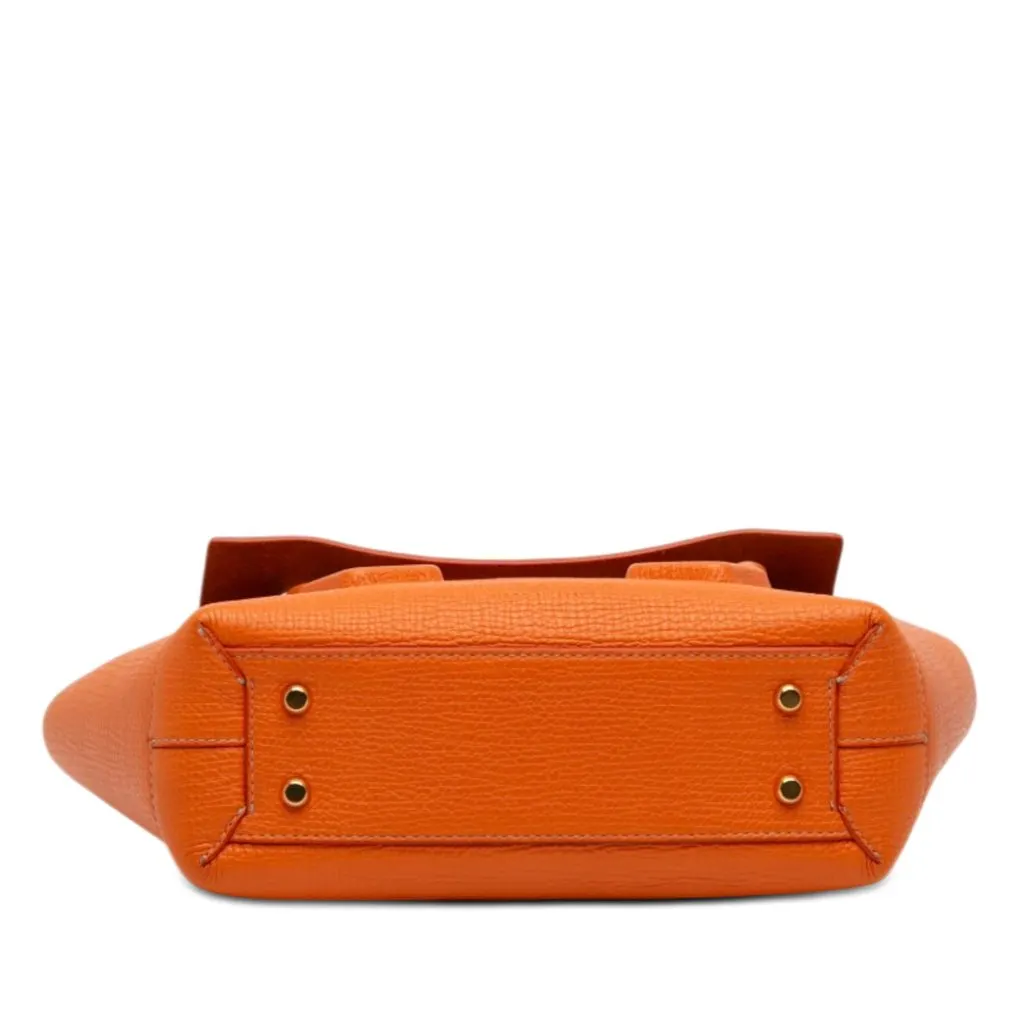 Bottega Veneta Small Grained Calfskin Arco Tote Orange Leather Very good - Inside View