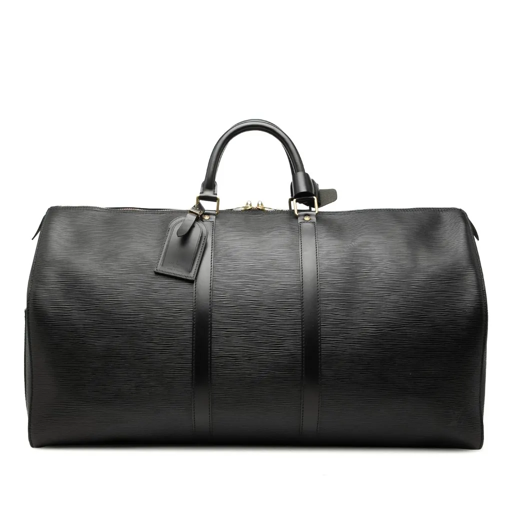 Louis Vuitton Epi Keepall 55 Black Leather Very good - Front View