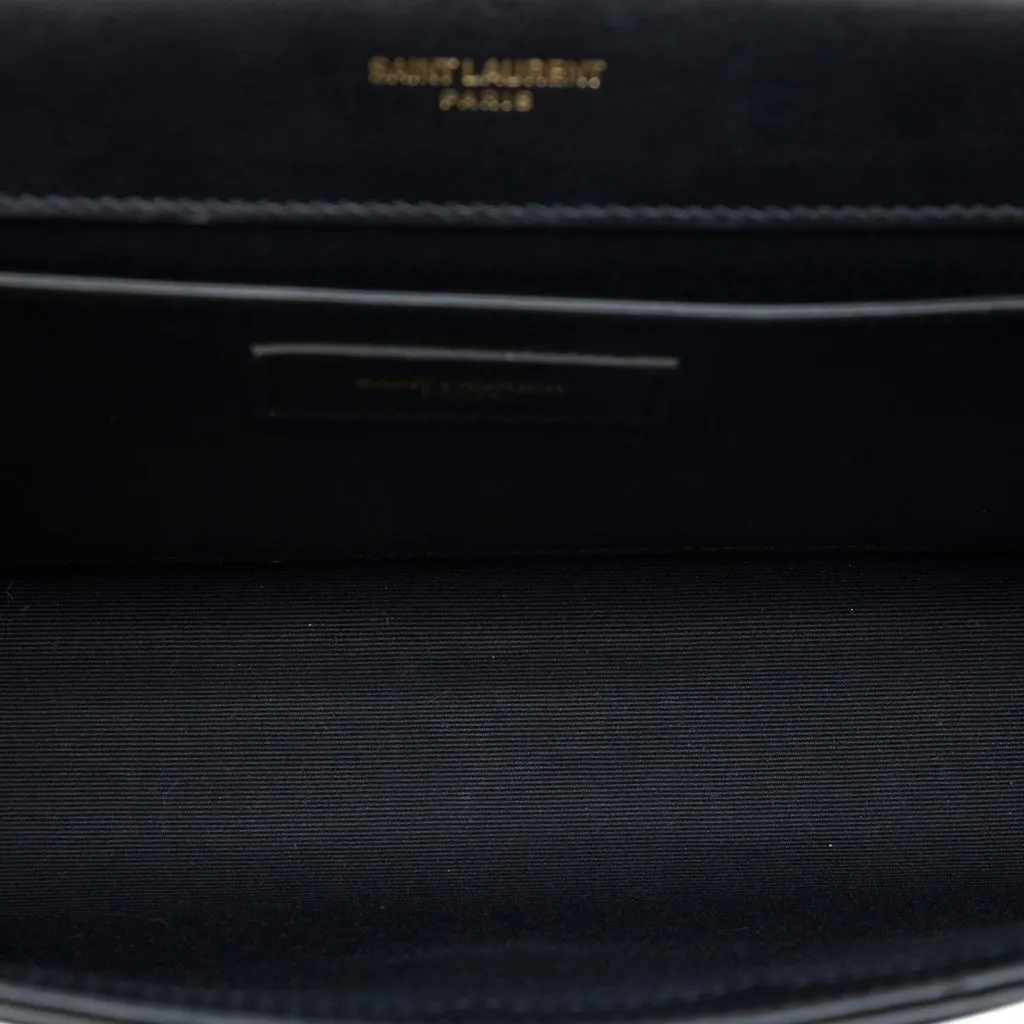 Saint Laurent Medium Smooth Calfskin Rockstar Patchwork Monogram Kate Crossbody Black Leather Very good - Model View