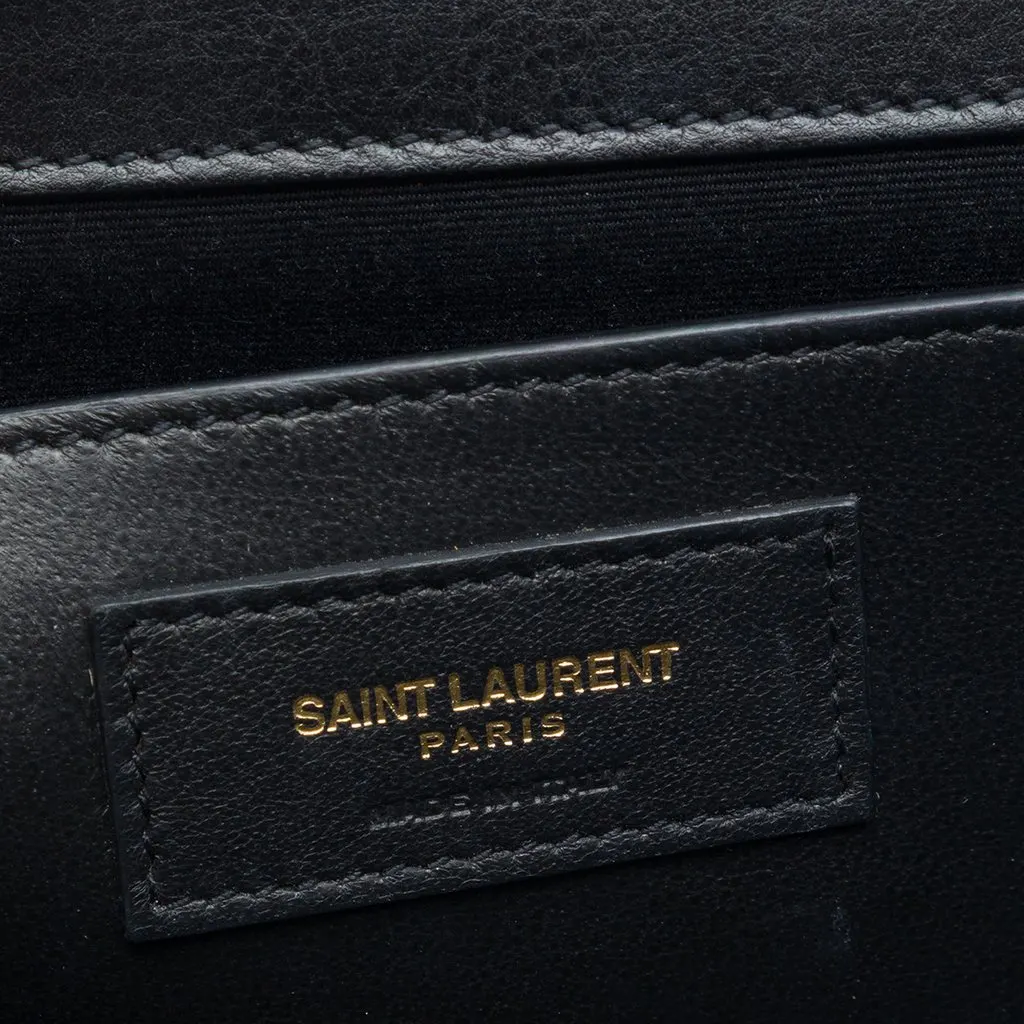 Saint Laurent Medium Smooth Calfskin Rockstar Patchwork Monogram Kate Crossbody Black Leather Very good - Box View