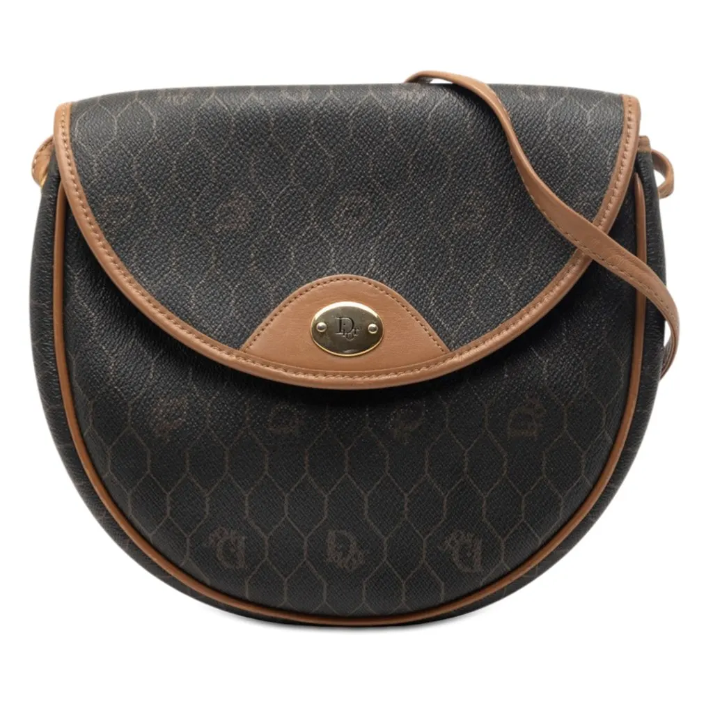 Dior Honeycomb Coated Canvas Crossbody Black Very good - Front View