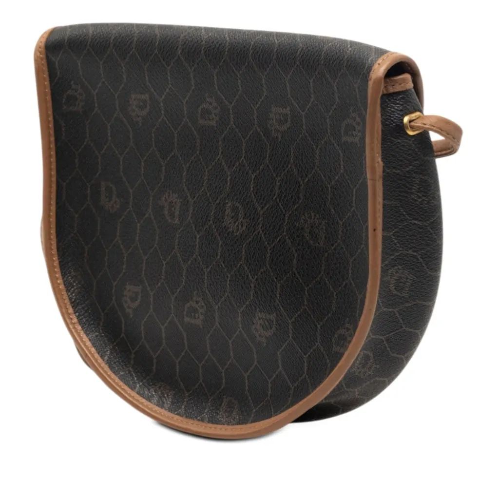 Dior Honeycomb Coated Canvas Crossbody Black Very good - Back View