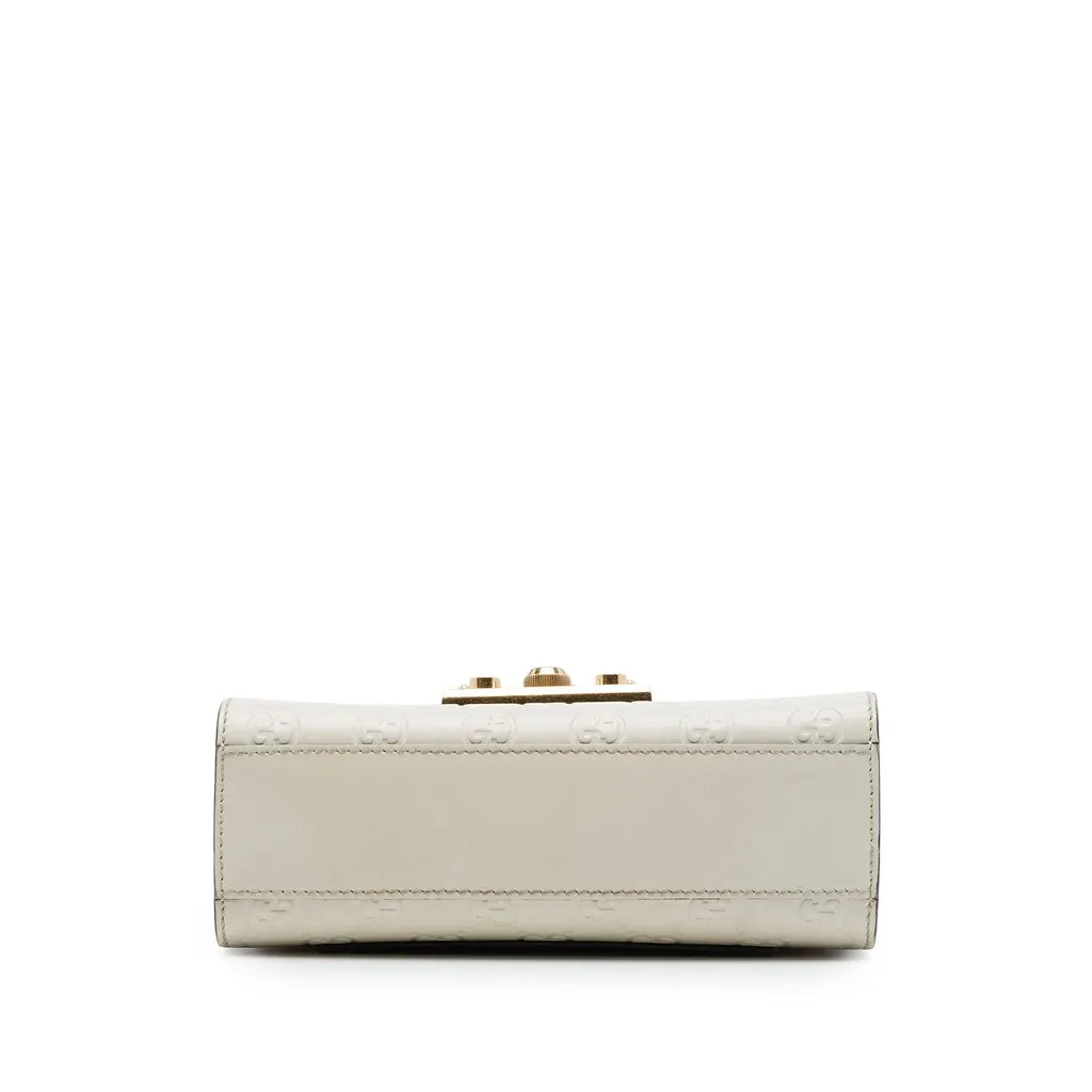 Gucci Small Bicolor Guccissima Padlock Crossbody White Leather Very good - Inside View