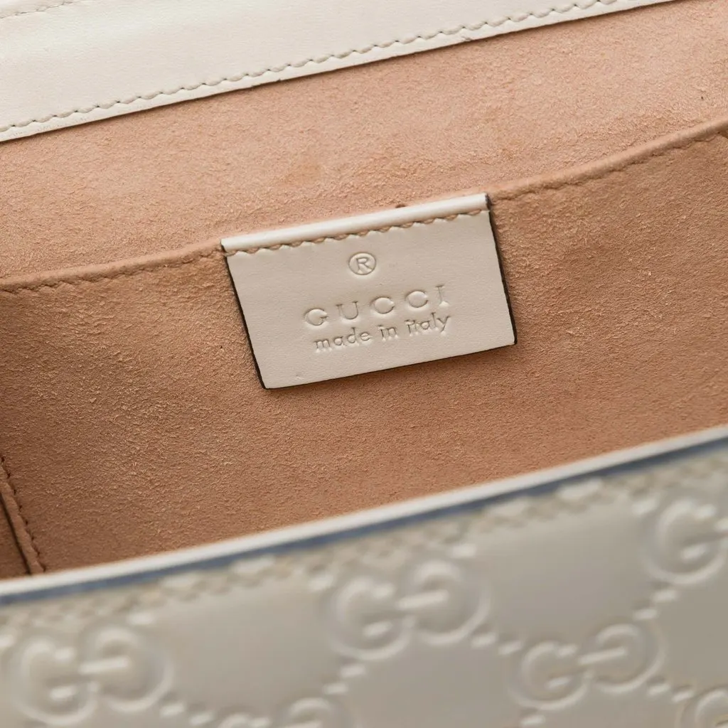 Gucci Small Bicolor Guccissima Padlock Crossbody White Leather Very good - Box View