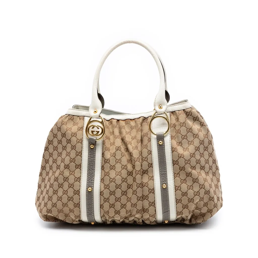 Gucci GG Canvas Interlocking G Tote Beige Very good - Front View