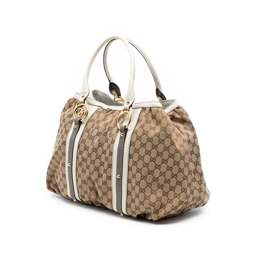 Gucci GG Canvas Interlocking G Tote Beige Very good - Back View