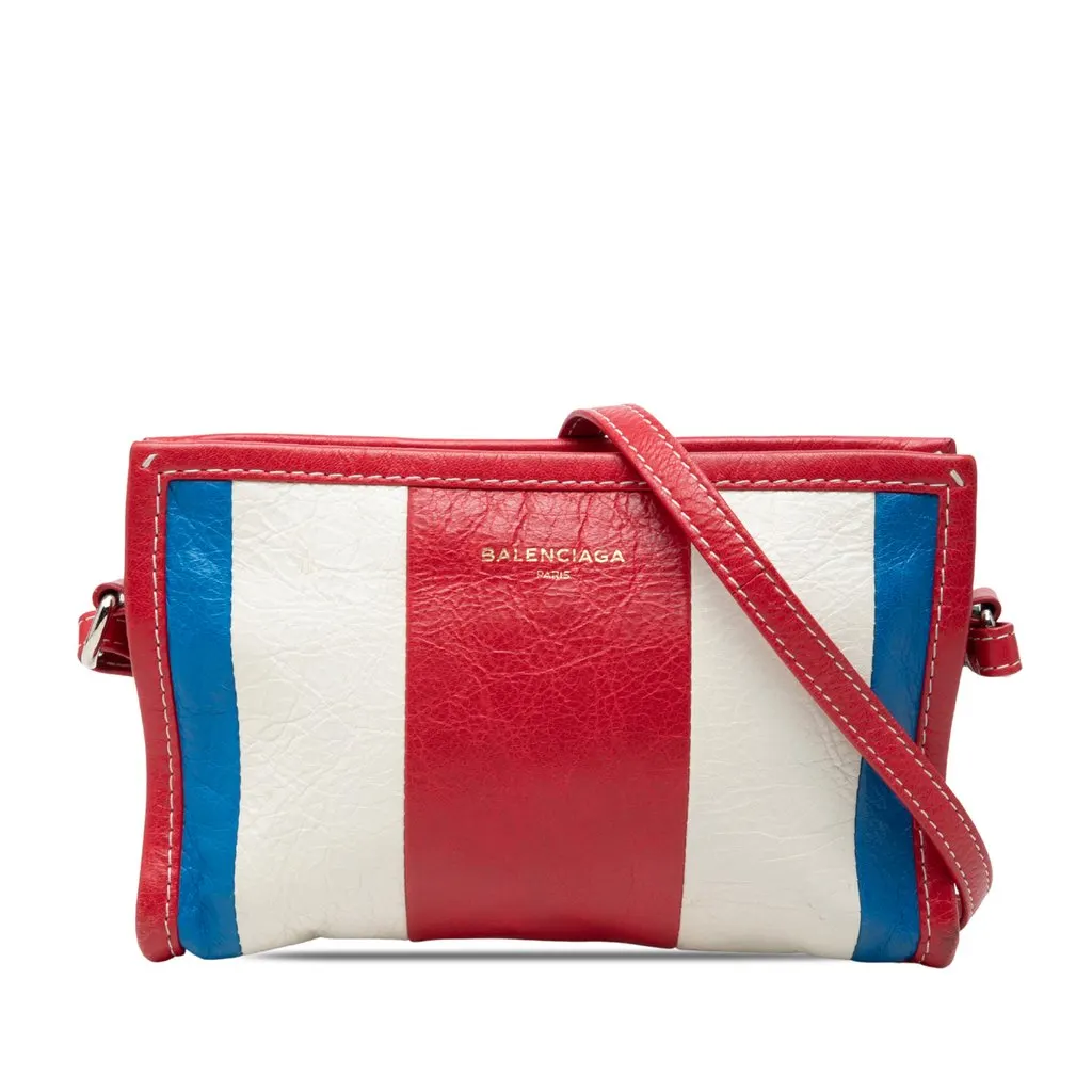 Balenciaga Lambskin Bazar Crossbody Red Leather Good - Front View