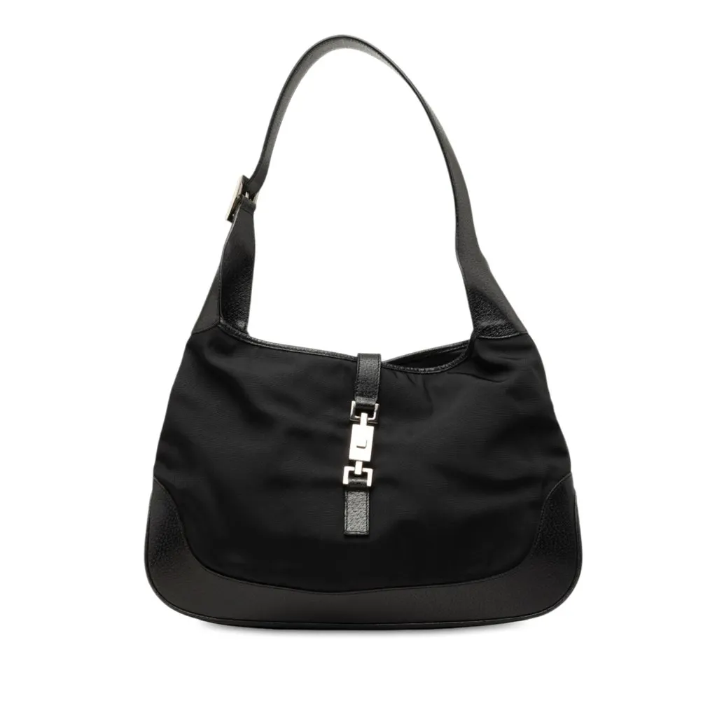 Gucci Nylon Jackie Shoulder Bag Black Very good - Front View