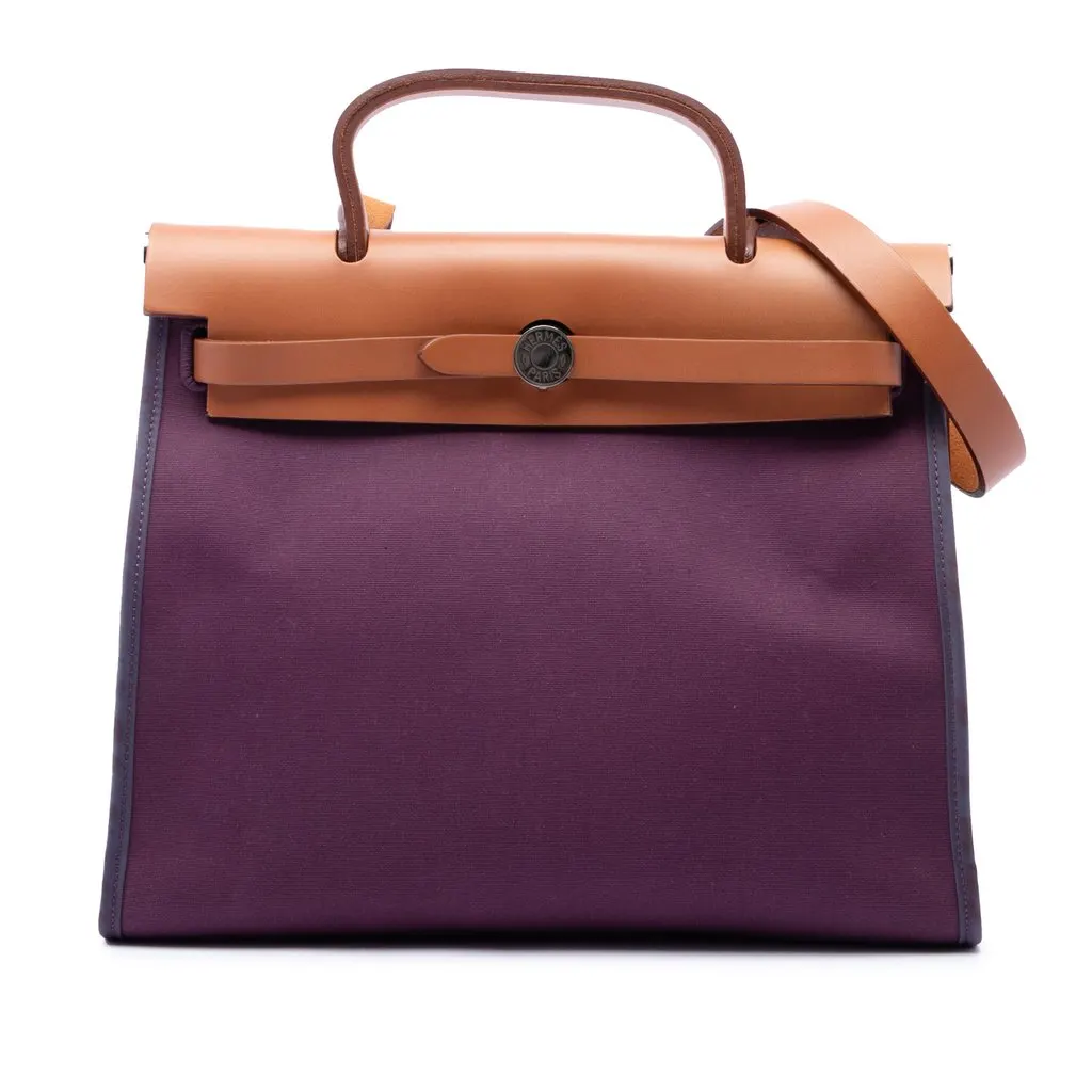 Hermès Toile Herbag Zip 31 Purple Very good - Front View