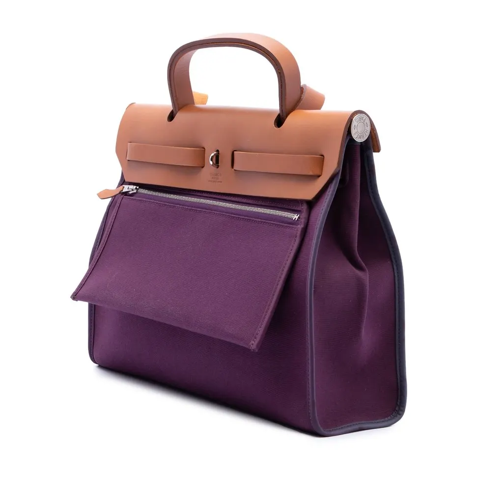Hermès Toile Herbag Zip 31 Purple Very good - Back View