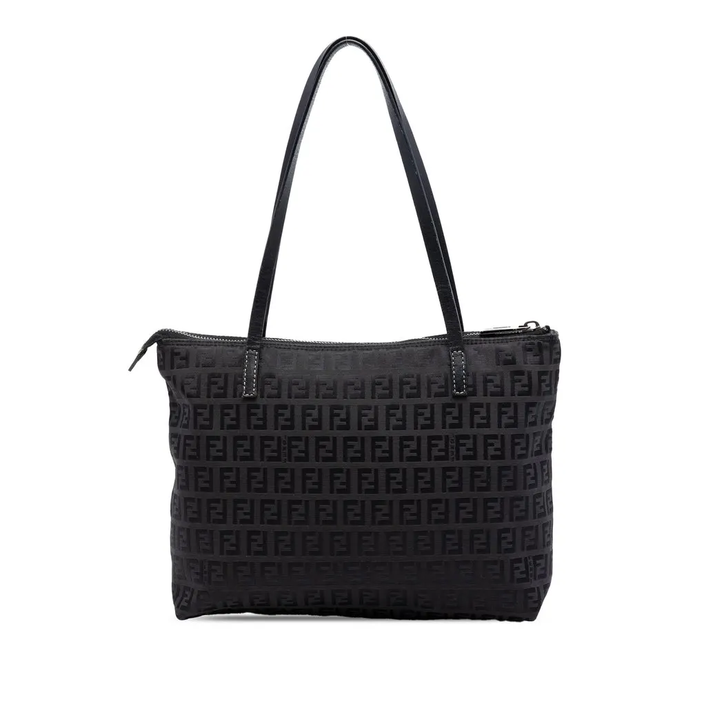 Fendi Zucchino Canvas Tote Black Very good - Front View