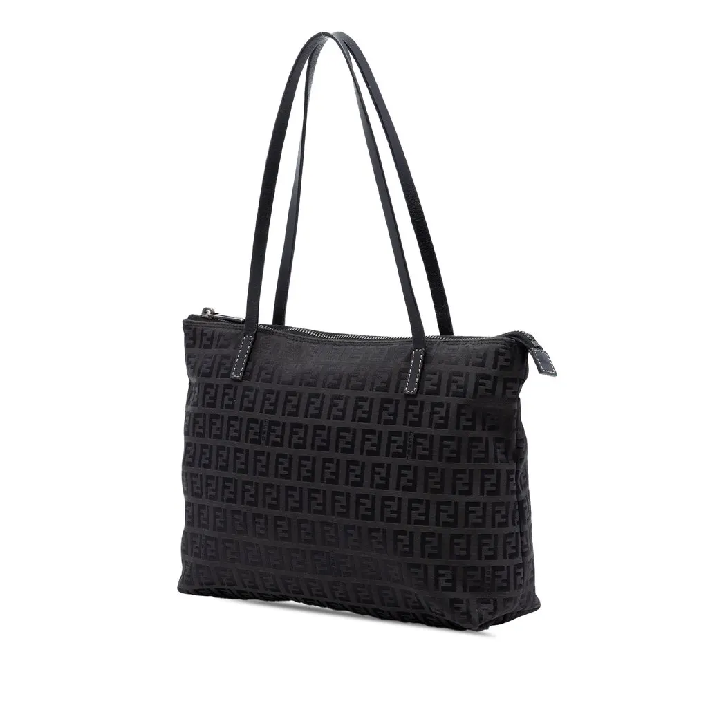 Fendi Zucchino Canvas Tote Black Very good - Back View