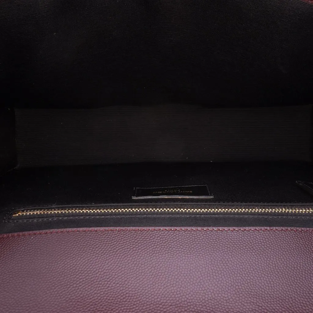 Saint Laurent Large Chevron Grain de Poudre Monogram Envelope Bag Red Leather Very good - Model View