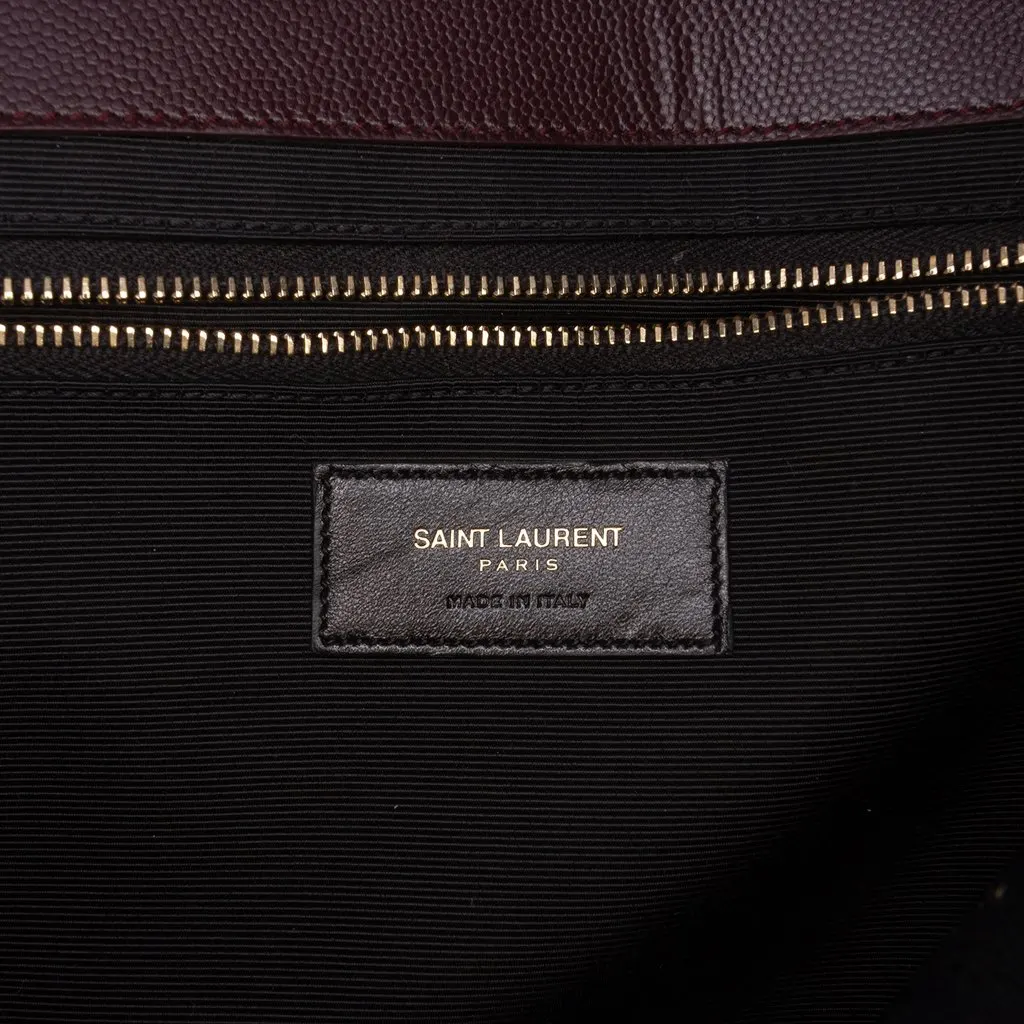 Saint Laurent Large Chevron Grain de Poudre Monogram Envelope Bag Red Leather Very good - Box View