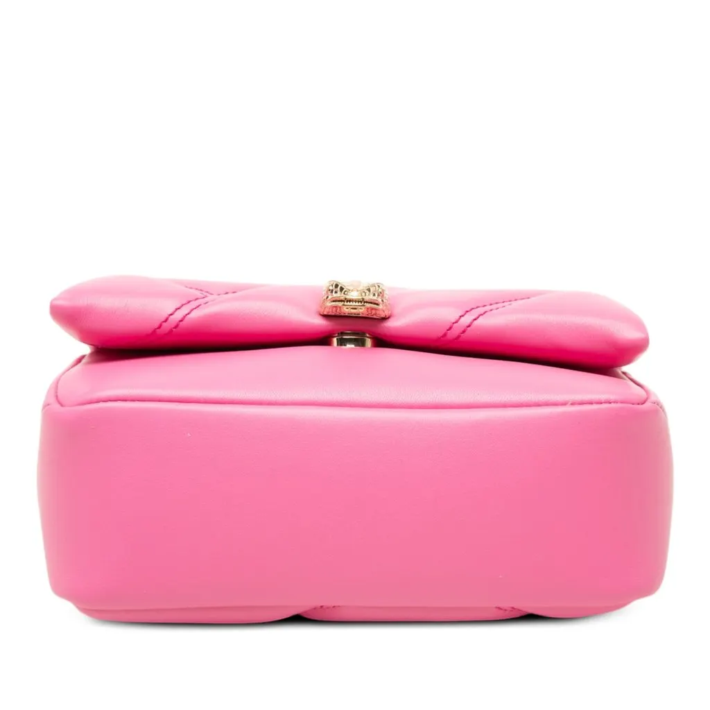 Bvlgari Mini Leather Serpenti Cabochon Satchel Pink Leather Good - Inside View