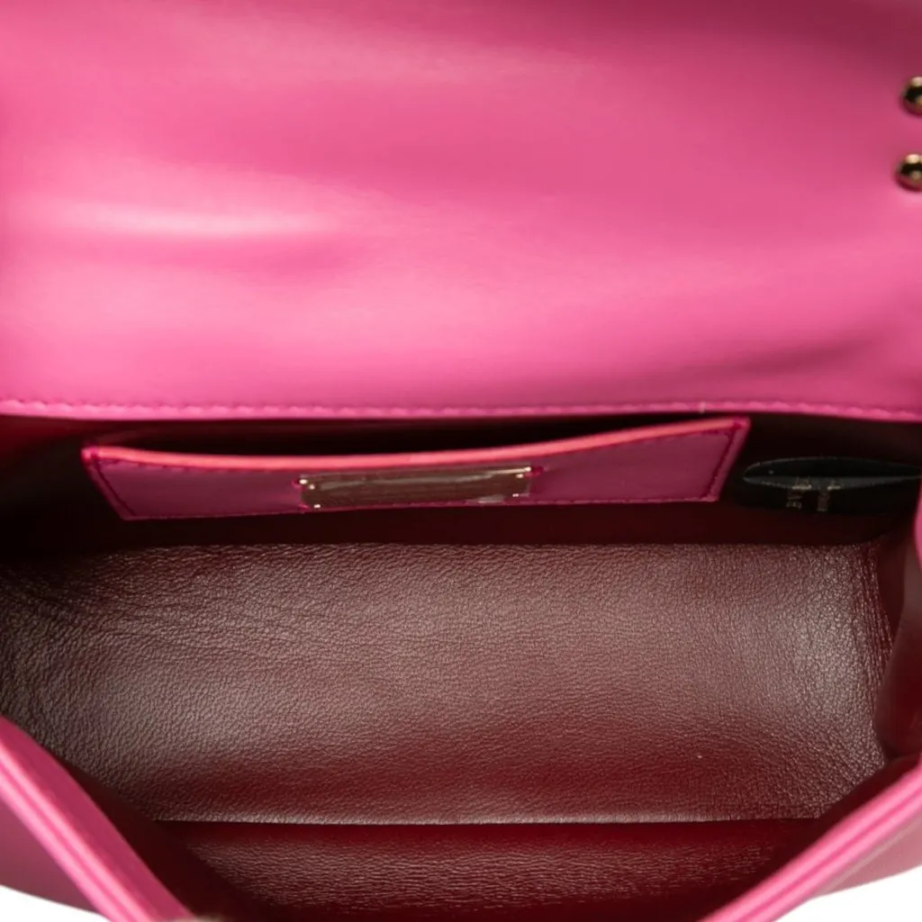 Bvlgari Mini Leather Serpenti Cabochon Satchel Pink Leather Good - Model View