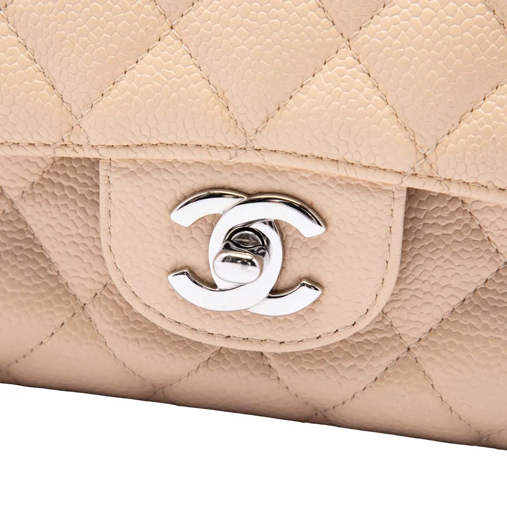 Chanel Medium Classic Caviar Double Flap Beige Leather Very good - Box View
