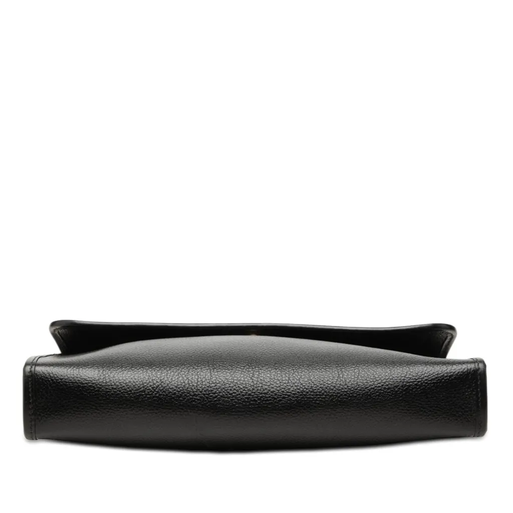 Saint Laurent Grained Calfskin Clutch Black Leather Good - Inside View