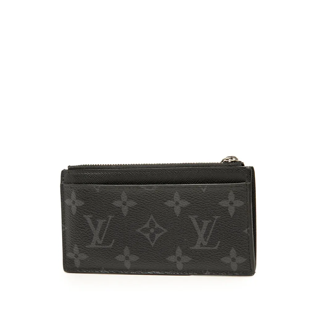 Louis Vuitton Monogram Eclipse Reverse Taigarama Coin Card Holder Black Very good - Back View