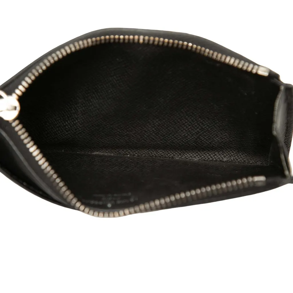 Louis Vuitton Monogram Eclipse Reverse Taigarama Coin Card Holder Black Very good - Model View