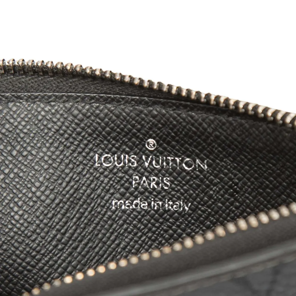 Louis Vuitton Monogram Eclipse Reverse Taigarama Coin Card Holder Black Very good - Box View