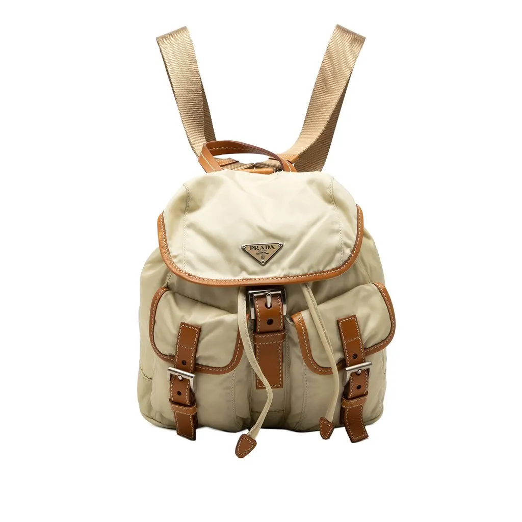 Prada Tessuto Backpack Beige Very good - Front View