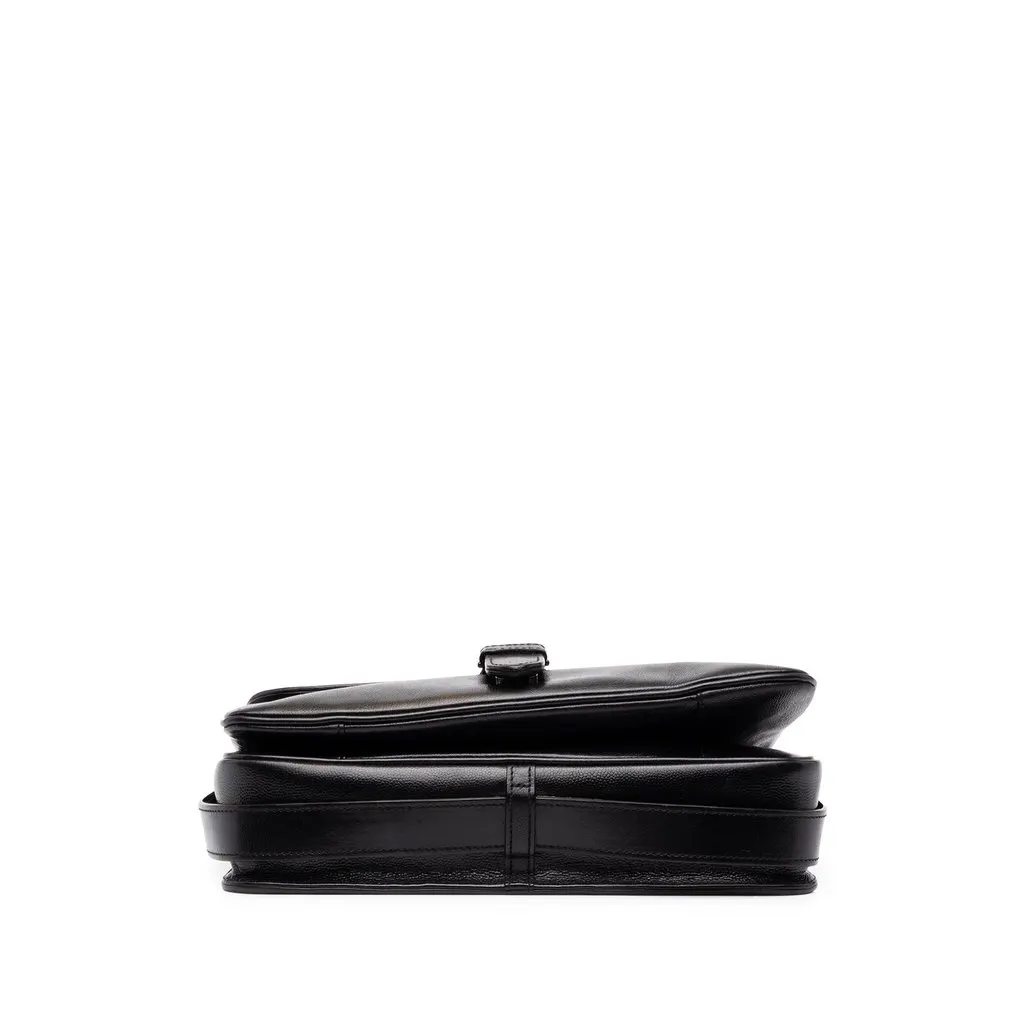 Saint Laurent Grained Leather Crossbody Black Leather Good - Inside View