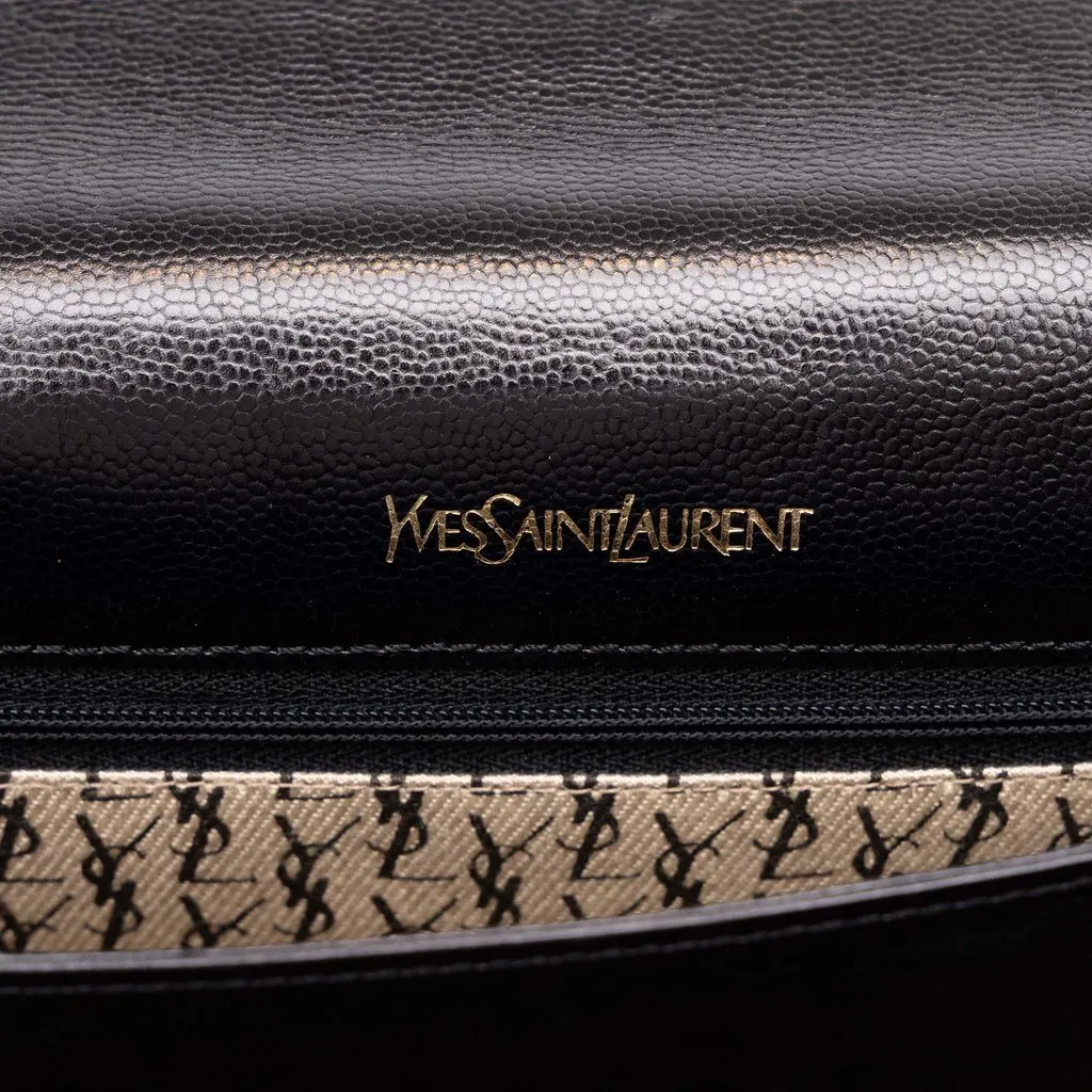 Saint Laurent Grained Leather Crossbody Black Leather Good - Box View