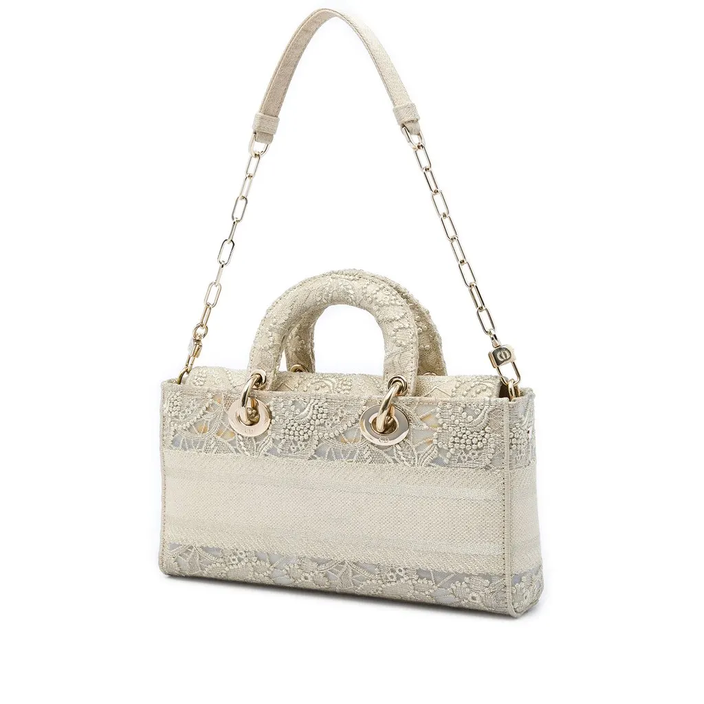 Dior Medium Embroidered Lace 3D Macrame Lady D Joy Beige Very good - Back View