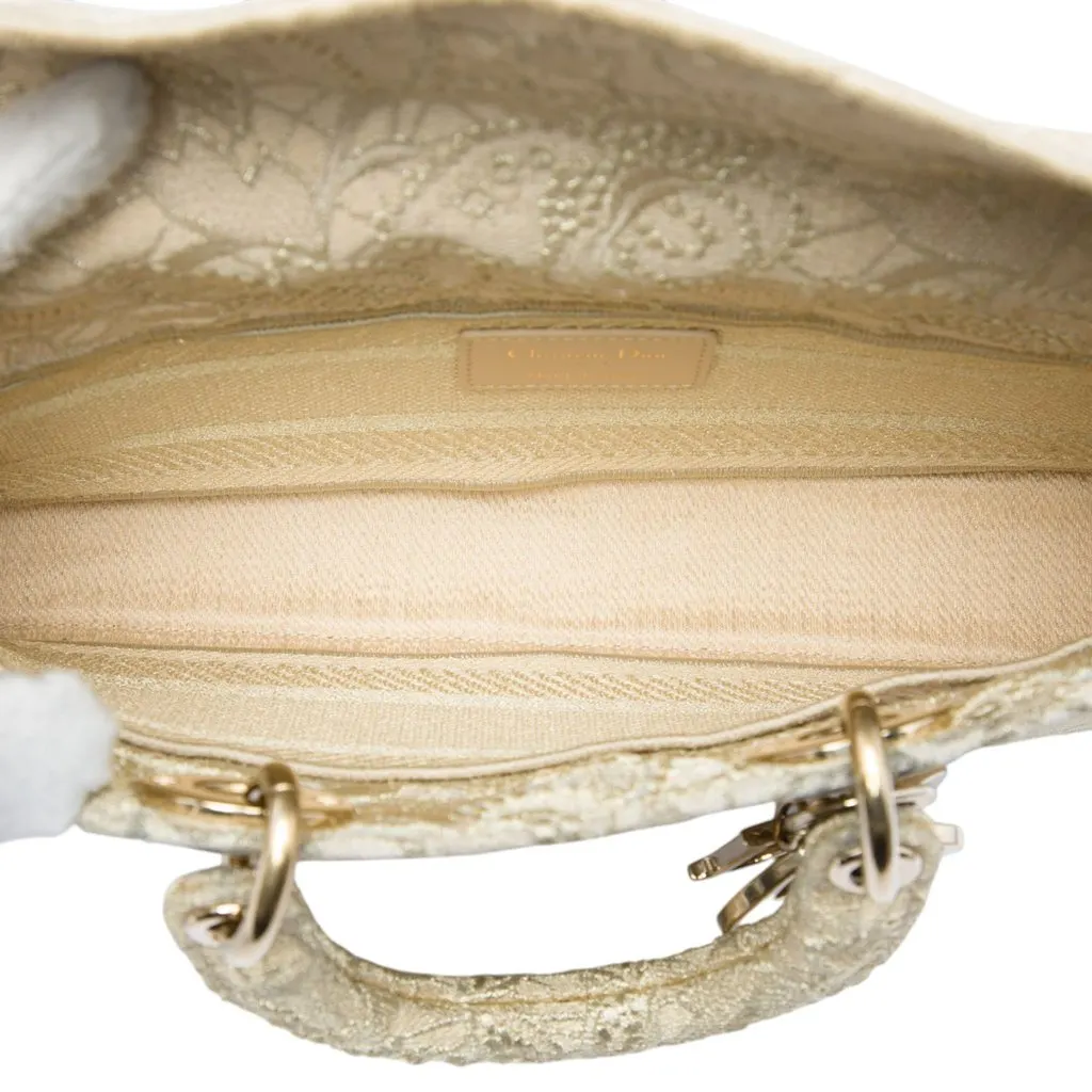 Dior Medium Embroidered Lace 3D Macrame Lady D Joy Beige Very good - Model View