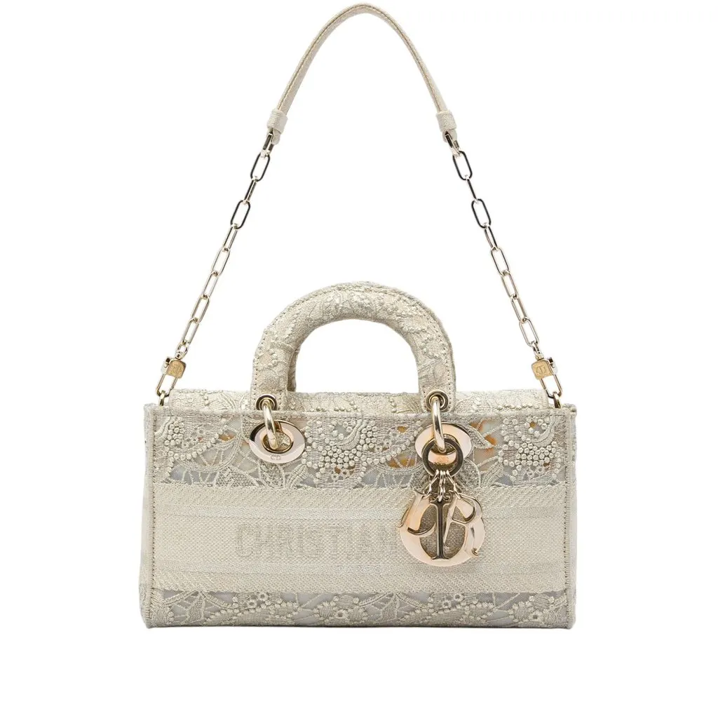 Dior Medium Embroidered Lace 3D Macrame Lady D Joy Beige Very good - Box View