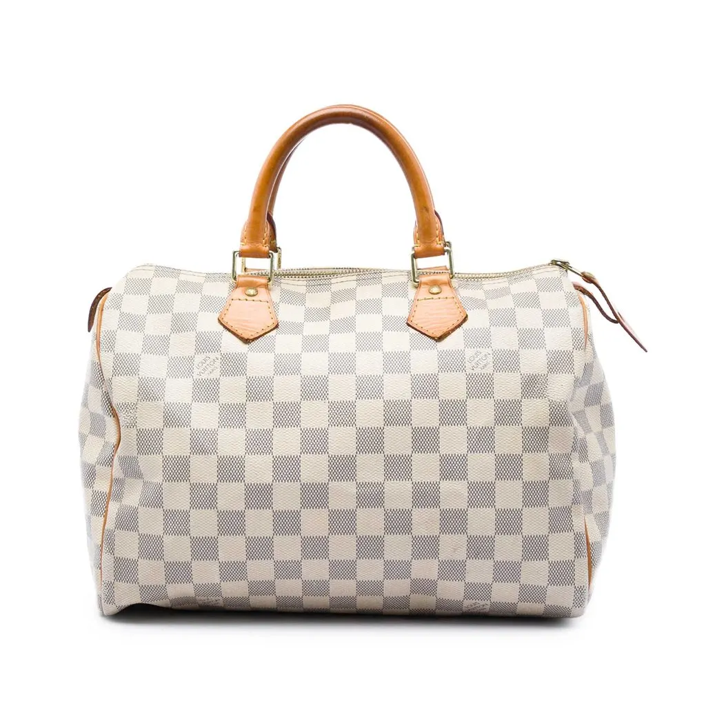 Louis Vuitton Damier Azur Speedy 30 White Canvas Very good - Front View