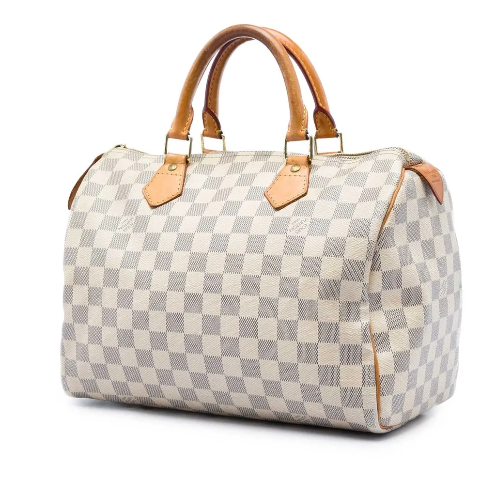 Louis Vuitton Damier Azur Speedy 30 White Canvas Very good - Back View