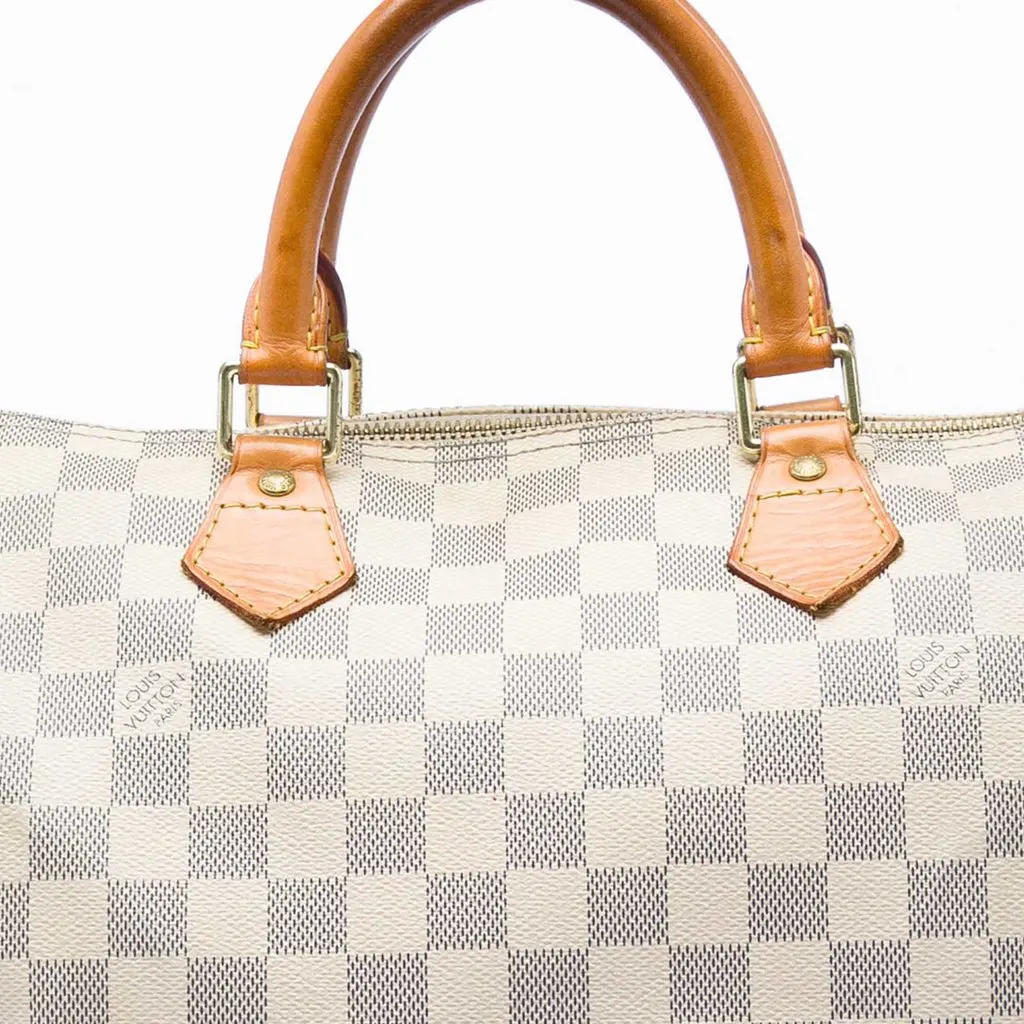 Louis Vuitton Damier Azur Speedy 30 White Canvas Very good - Box View