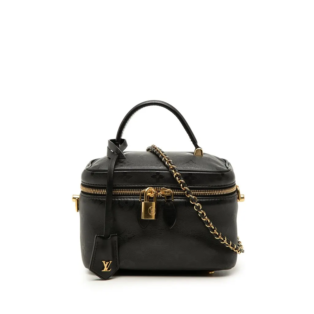 Louis Vuitton Monogram Ink Vanity PM Black Leather Very good - Front View