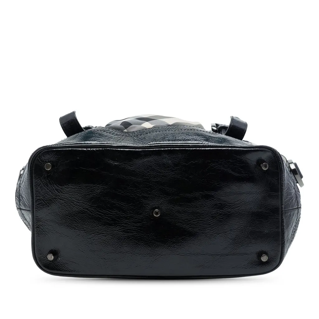 Burberry Beat Check Nylon and Patent Lowry Satchel MultiColor Very good - Inside View