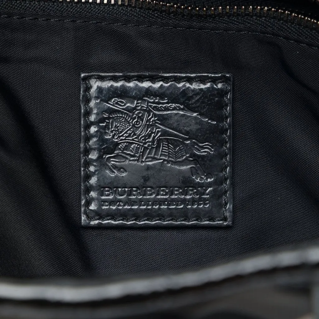 Burberry Beat Check Nylon and Patent Lowry Satchel MultiColor Very good - Box View