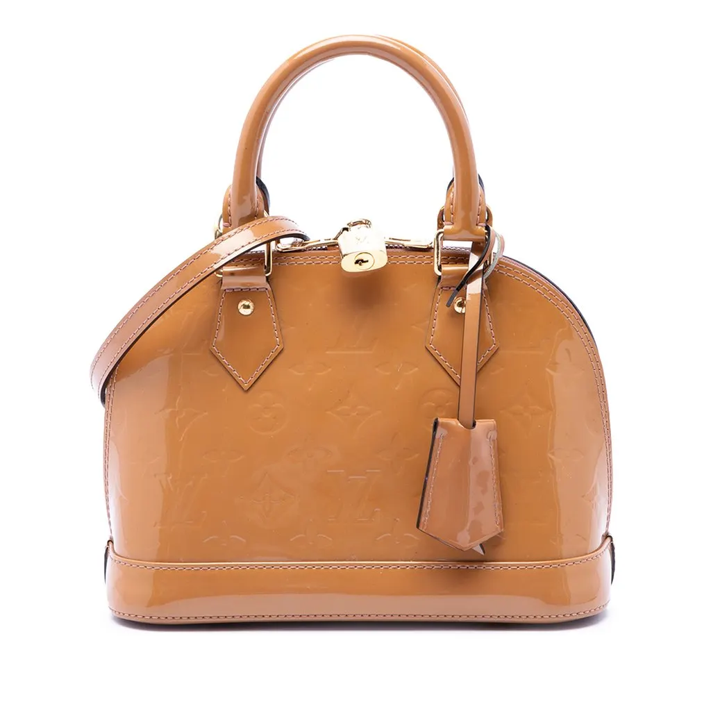 Louis Vuitton Monogram Vernis Alma BB Brown Leather Very good - Front View