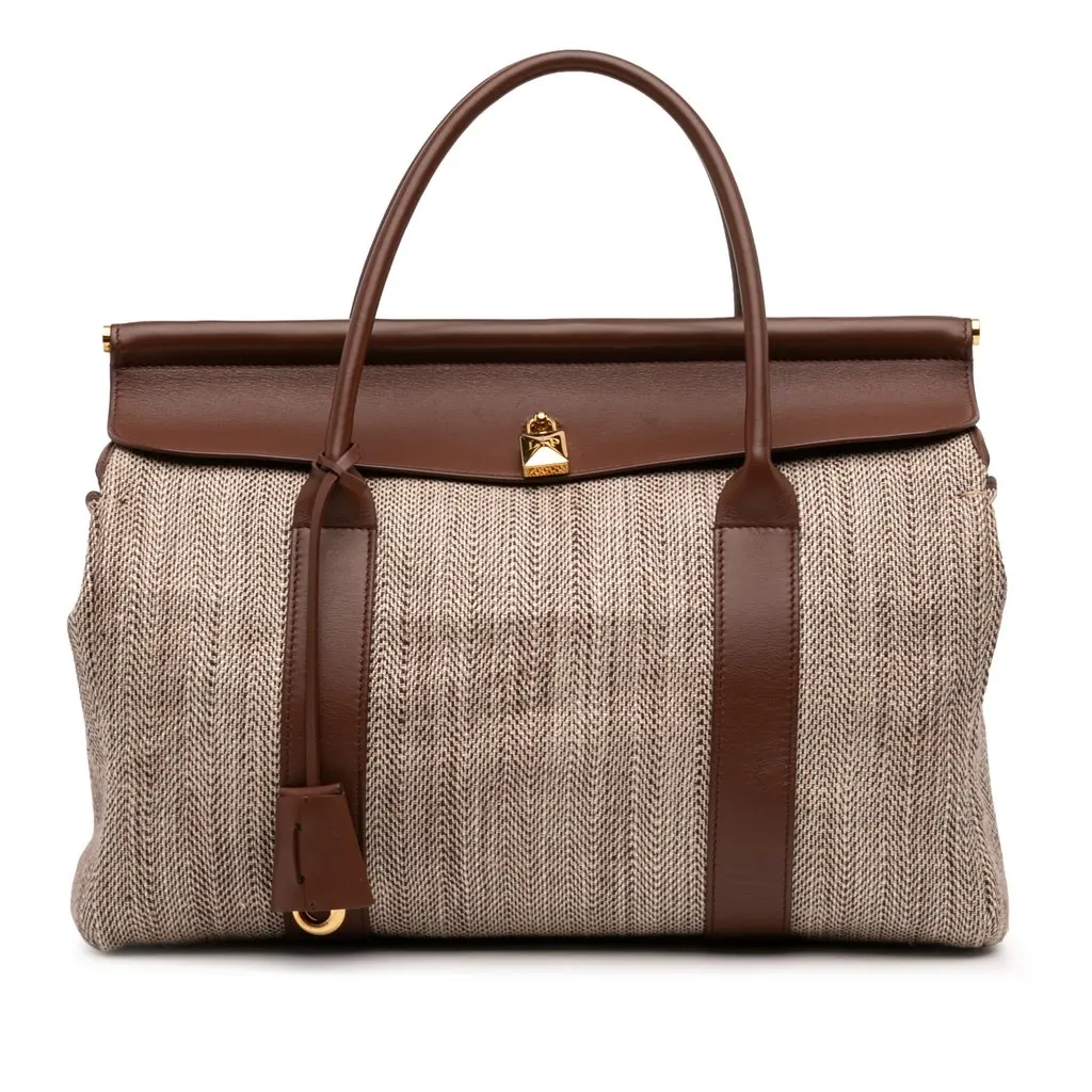 Loro Piana Toile Herringbone and Leather Loom L32 Beige Very good - Front View