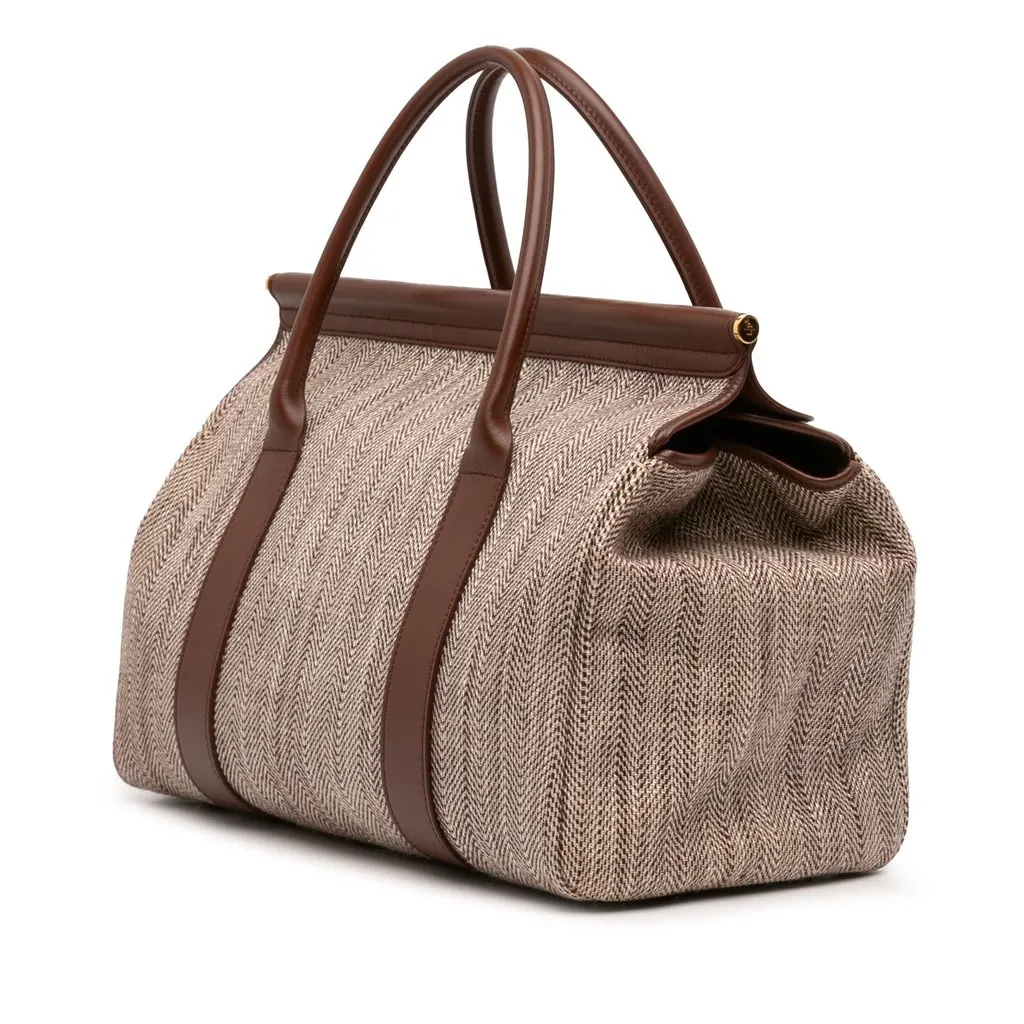 Loro Piana Toile Herringbone and Leather Loom L32 Beige Very good - Back View