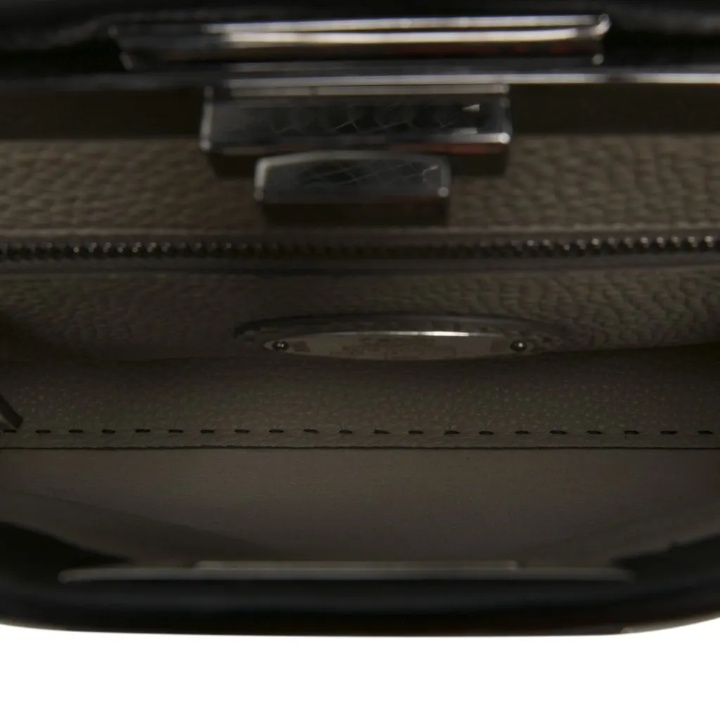 Fendi Medium Leather Selleria Peekaboo Iconic Satchel Black Leather Very good - Model View