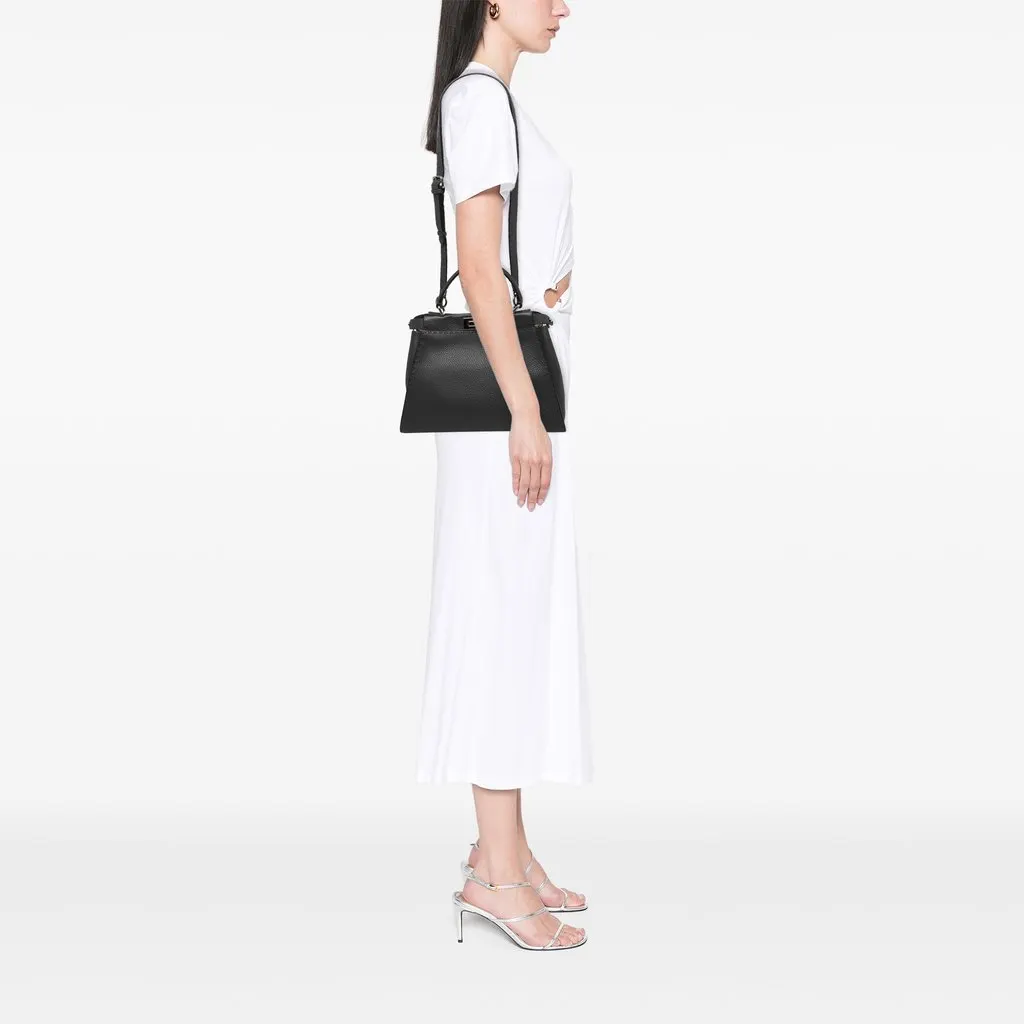 Fendi Medium Leather Selleria Peekaboo Iconic Satchel Black Leather Very good - Box View