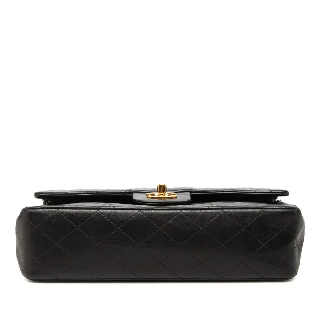 Chanel Medium Classic Lambskin Double Flap Black Leather Very good - Inside View
