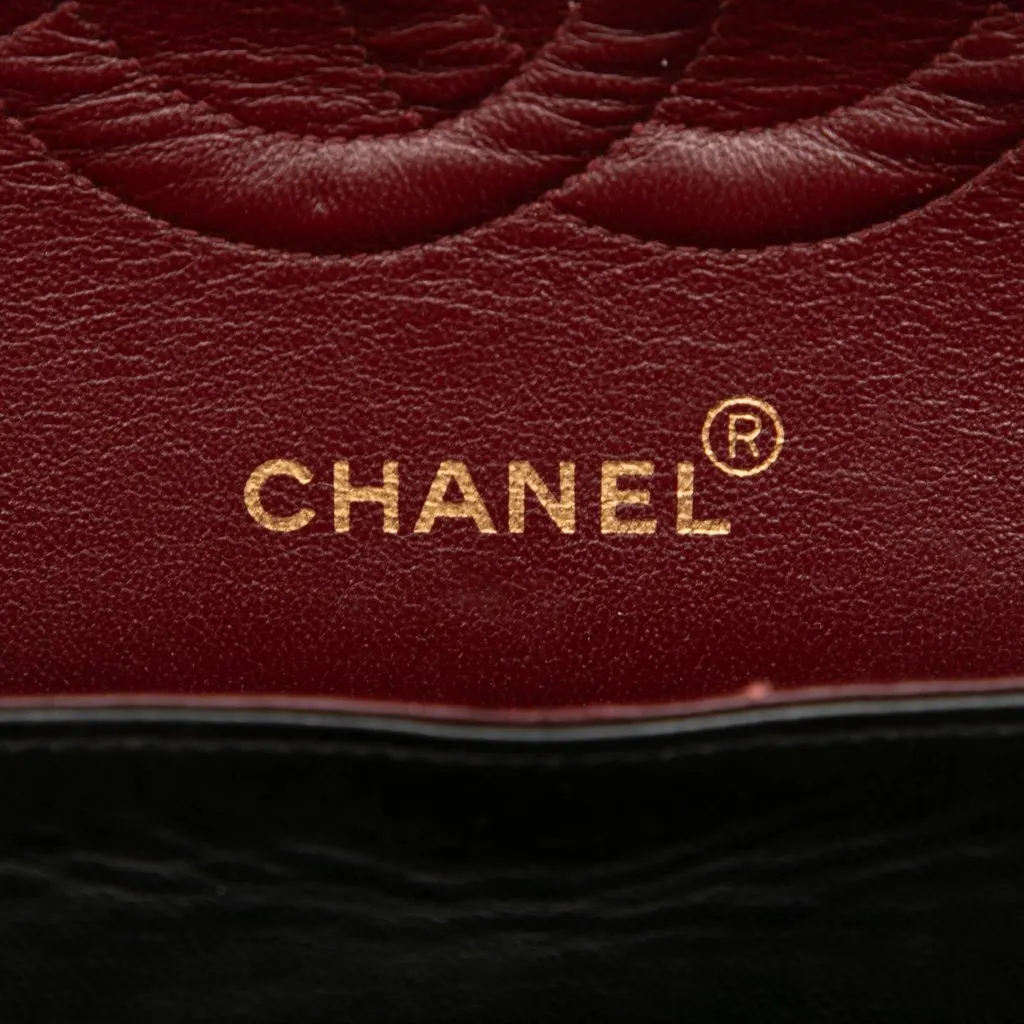 Chanel Medium Classic Lambskin Double Flap Black Leather Very good - Box View