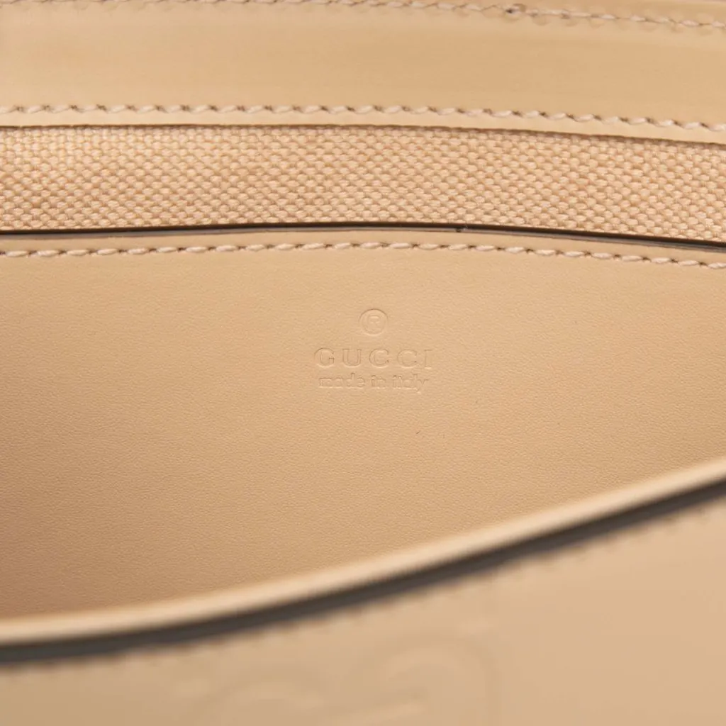 Gucci Super Mini GG Jumbo Embossed Leather Pochette Beige Leather Very good - Box View