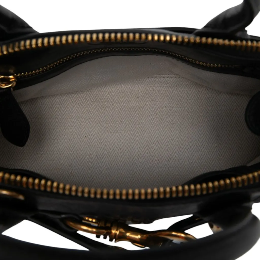 Miu Miu Small Nappa Aventure Satchel Black Leather Very good - Model View