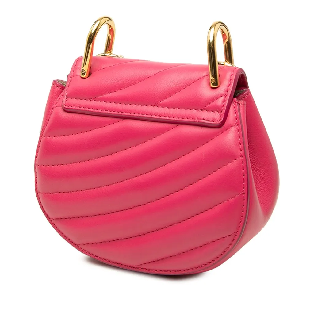 Chloé Nano Quilted Leather Drew Bijou Satchel Pink Leather Very good - Back View