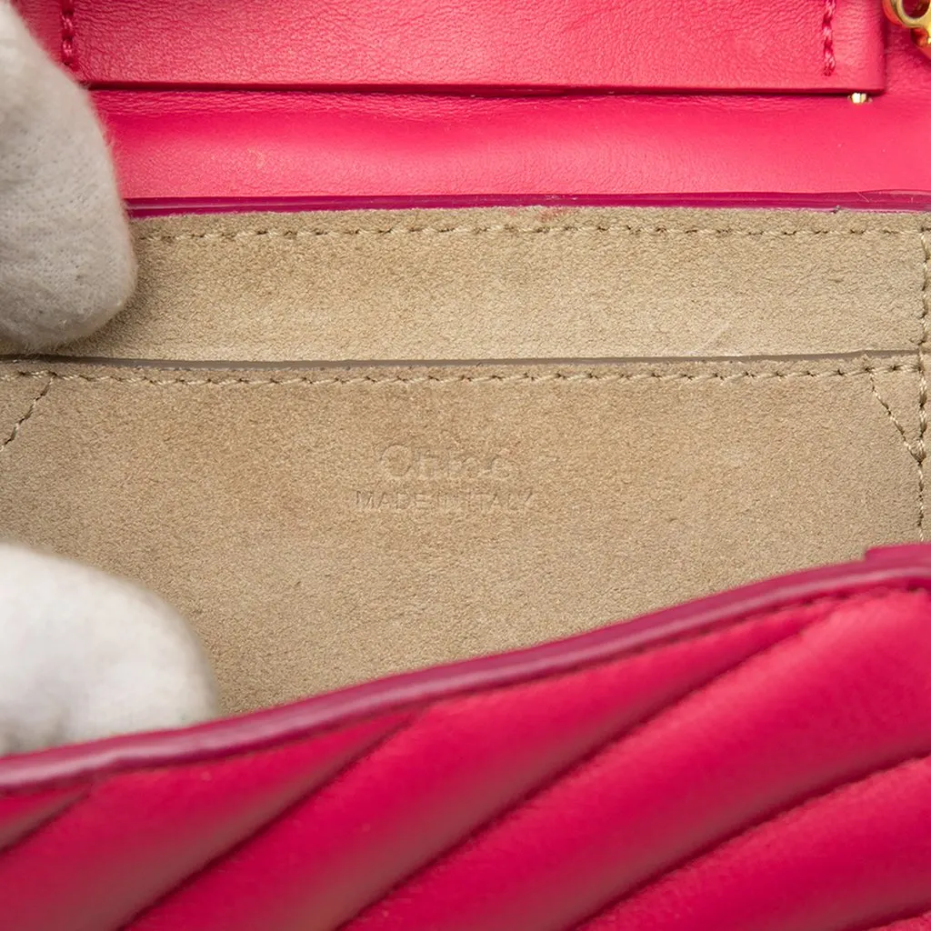 Chloé Nano Quilted Leather Drew Bijou Satchel Pink Leather Very good - Box View