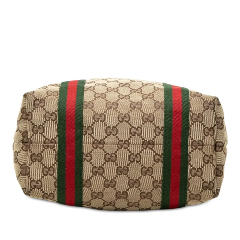 Gucci GG Canvas Web Jolicoeur Tote Beige Canvas Very good - Inside View